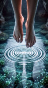 Elemento acqua e il piede