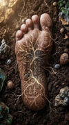 Elemento terra e il piede